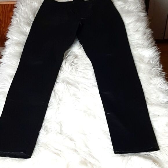 M&M BLACK Stretch Black Shiny Jeans 12‎ 32x30 .New - Picture 1 of 7